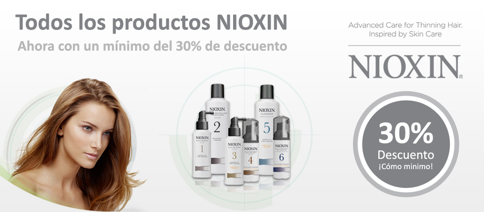 Todos los productos NIOXIN ahora con un mínimo del 30% de descuento