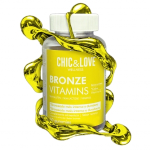 Comprar Chic&Love Bronze Vitamins. Gominolas con Betacaroteno, cobre, vitamina C, vitamina E y Licopeno