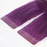 Extensiones Adhesivas de cabello natural 10 tiras Violeta Oscuro